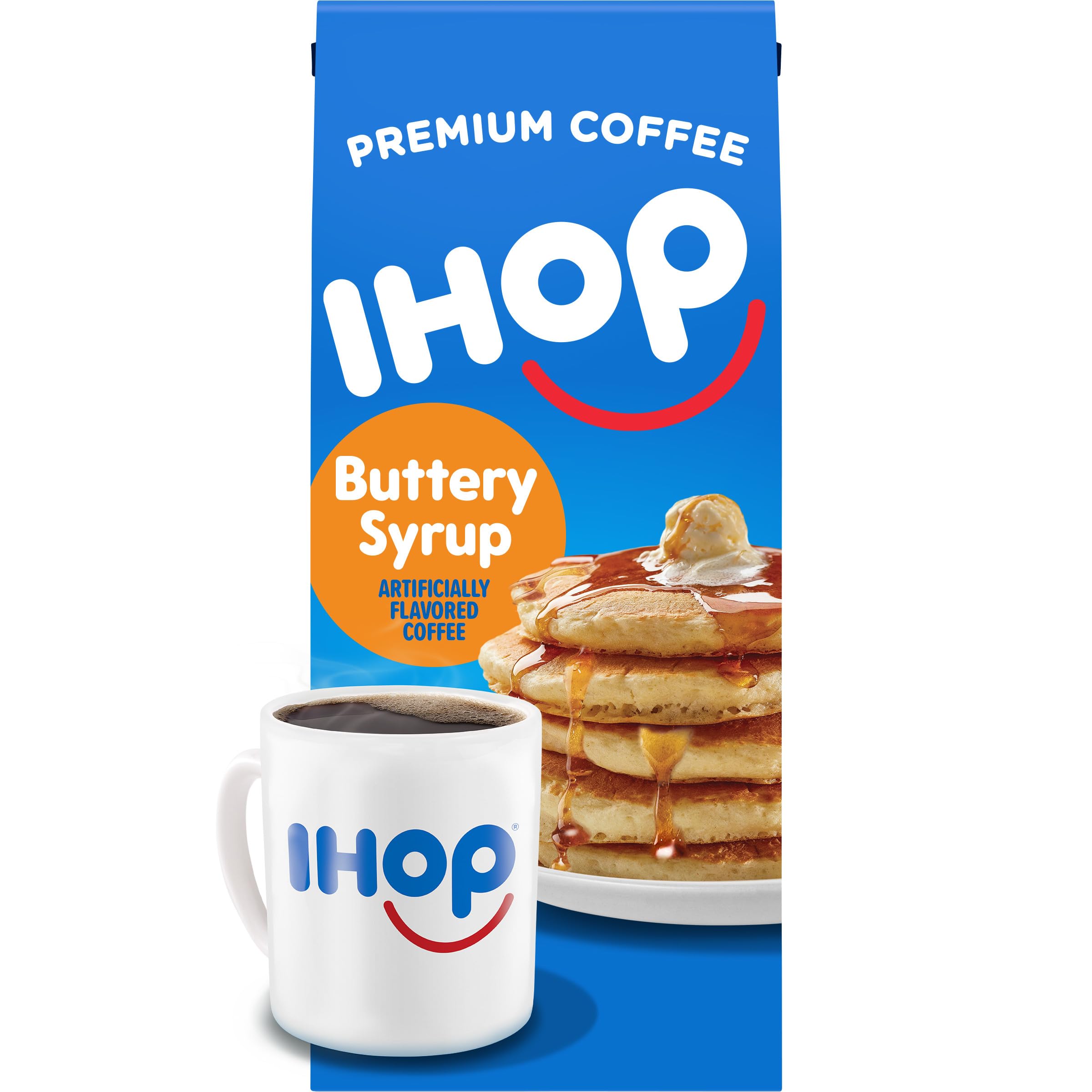 IHOP Buttery Syrup Flavored Ground Coffee, 11 oz Bag