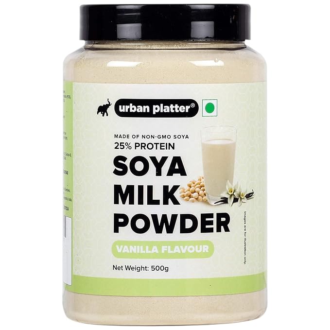 Urban Platter Vanilla Soya Milk Powder, 500g (Soy-Based Dairy Alternative | 25% Protein | Plant-Based | Non GMO)