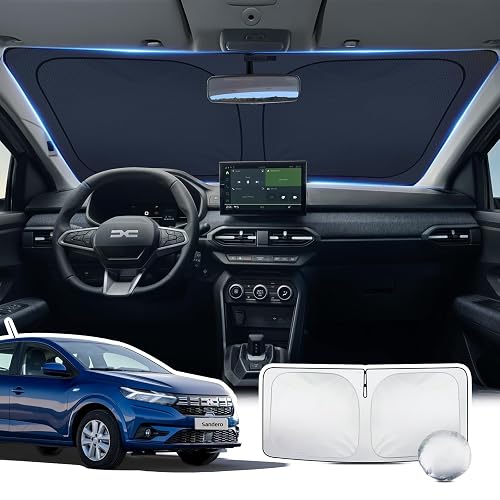 [Amélioré] Pare-Soleil pour Pare-Brise Dacia Sandero 2021-2026, Parasol de Voiture
