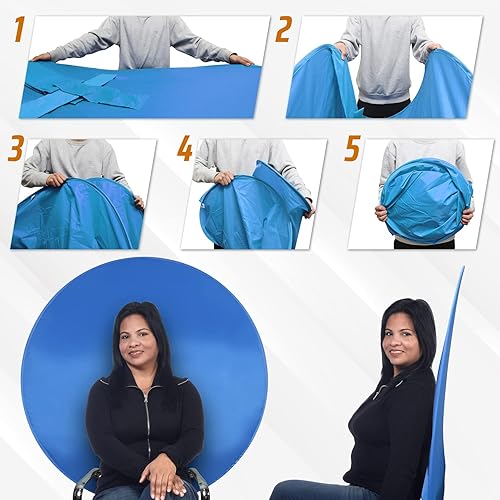 Vista 16 de Webaround Big Shot 56 pulgadas Verde Telón de fondo plegable portátil Se fija a cualquier silla Tela resistente a las arrugas Instalación