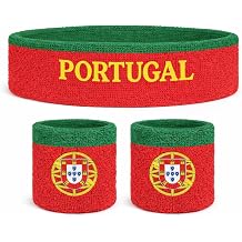Country Headband &amp; Wristbands Set (Includes 2 Wrist &amp; 1 Head Sweatband), Highly Moisture Wicking