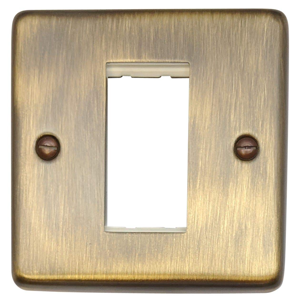 G&H Brassware Bronze G&H Cab161 Standard Plate Antique 1 Gang 1 Euro Module Plate