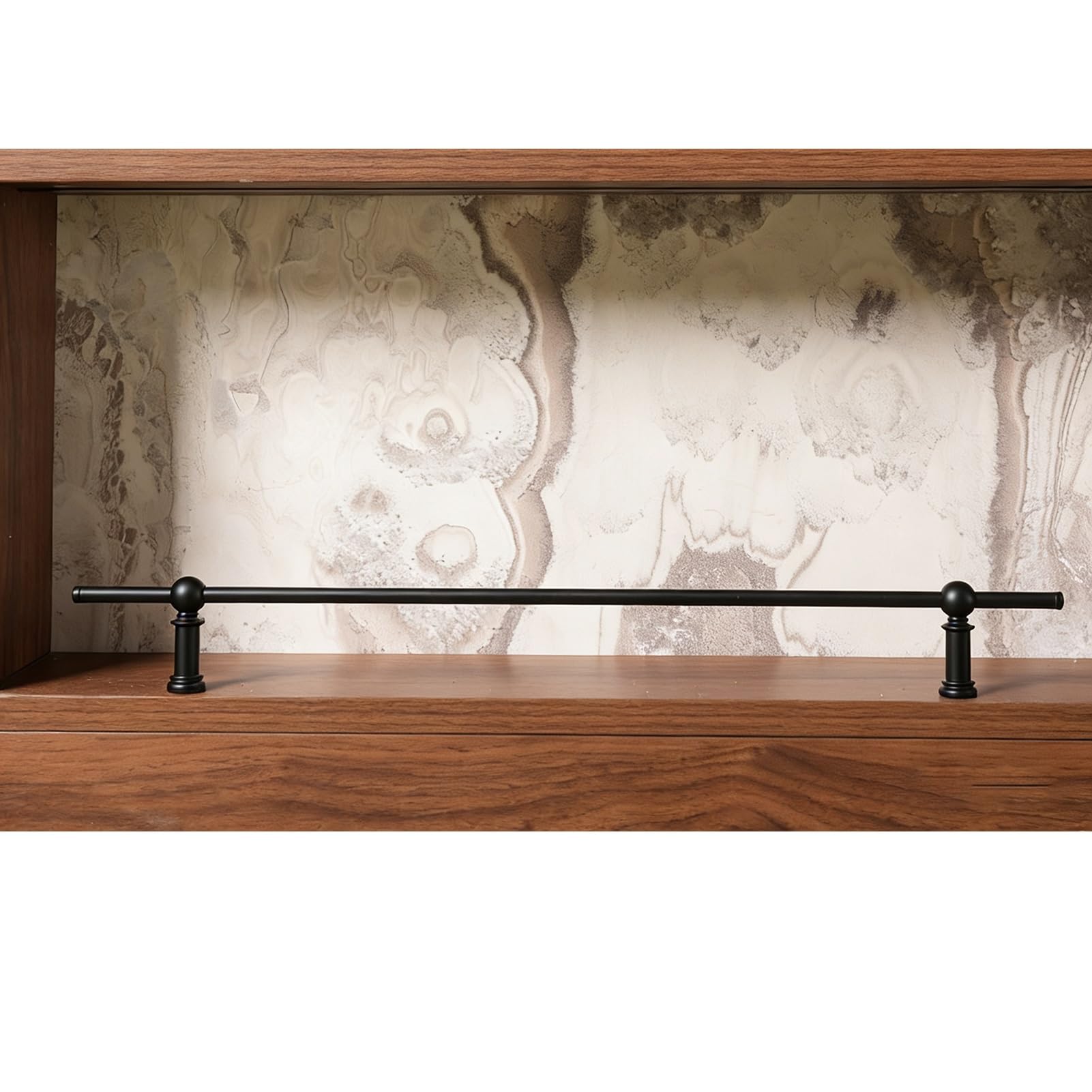 MESCXTY Metal Shelf Guard Rail Decorative 14~42 Inch Long, Tipping Set for Wood/Gallery Shelves, Customizable Length Bookshelf, Shoe Racks, Cabinets Guardrail Bar(Black-10 Pack,23in/58cm)