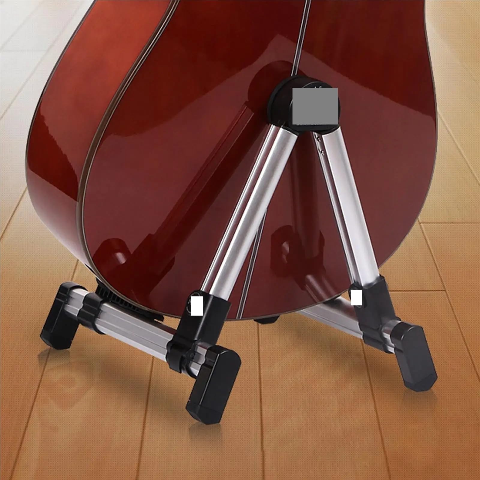 Porta Chitarra Da Terra Supporto pieghevole for chitarra A-Frame in alluminio for chitarra elettrica Basso Supporto for chitarra elettrica Supporto for chitarra telescopico(Black)