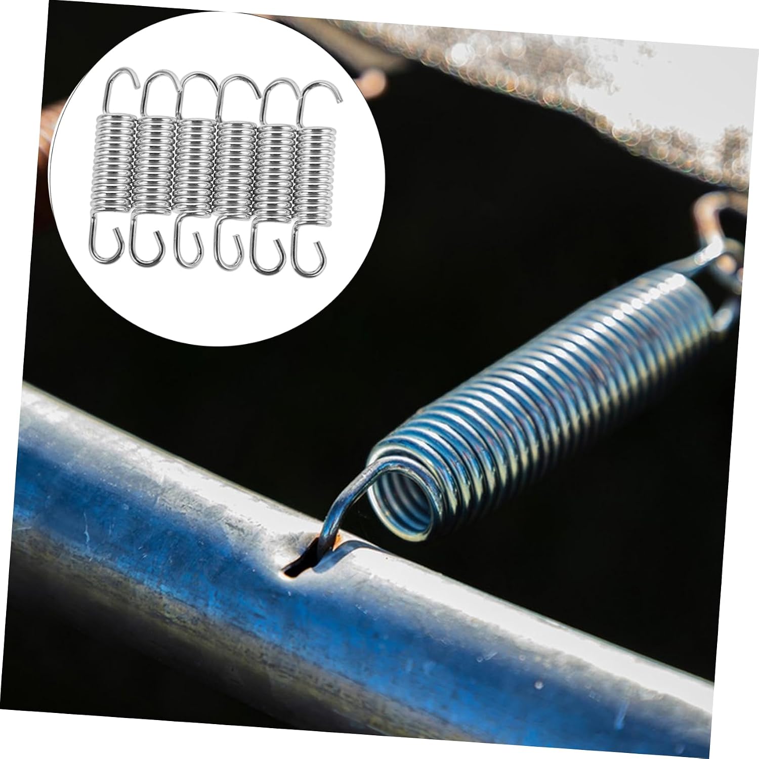 Abaodam Heavy Duty Trampoline Springs Set Professional Galvanized Steel Replacement Parts with T-Hooks for Jumping Bed Suitable for Outdoor Use and Portable Trampolines