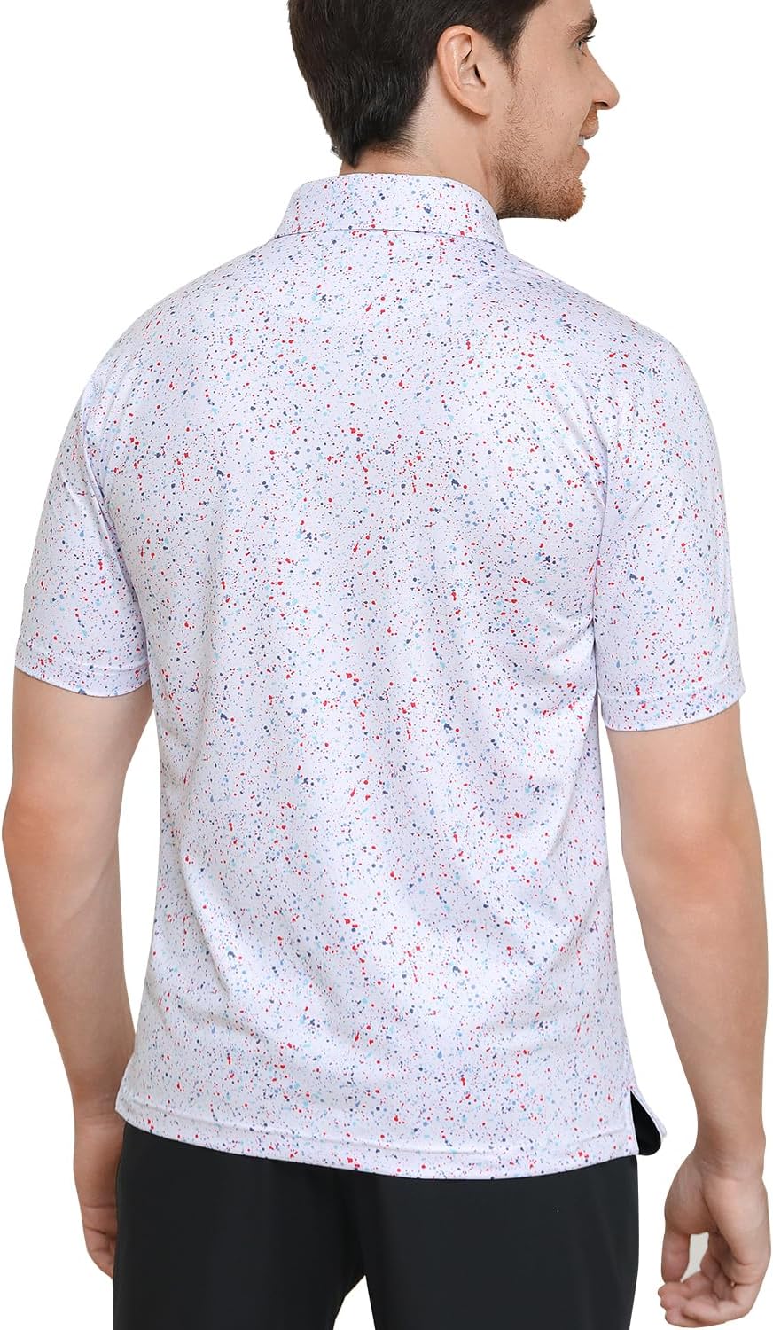 Men's Golf Polo T Shirts Short Sleeve Dry Fit Performance Moisture Wicking Casual Print Stiff Collar Golf Shirts for Men - Image 4