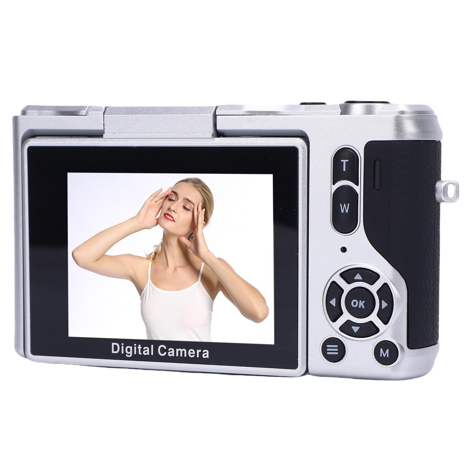Fabater Fotocamera Digitale 4K HD 64MP Videocamera Mirrorless Ultra Nitida con Messa a Fuoco Automatica AF per Viaggi, Feste e Lauree (SILVER)