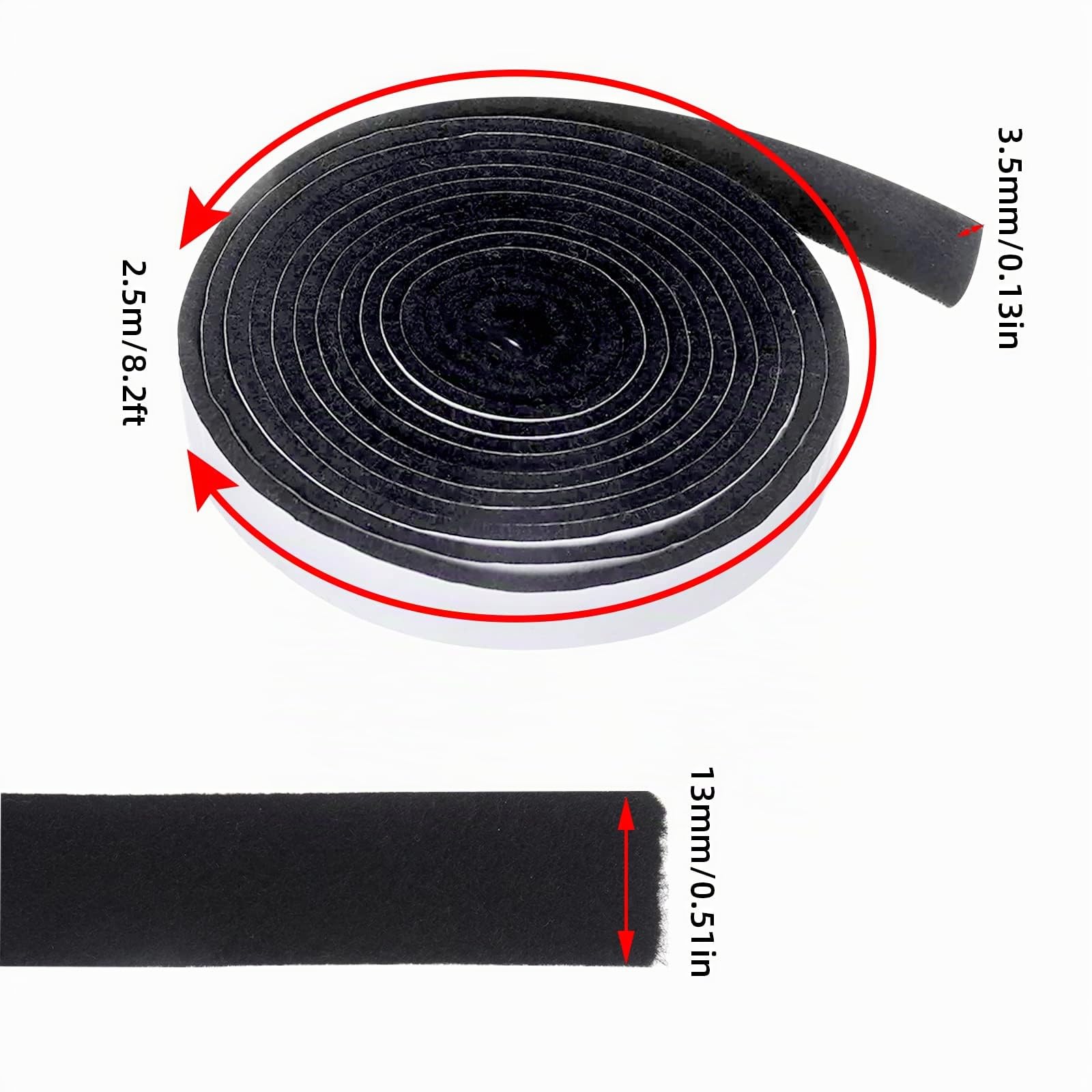 HIFROM Joint d'étanchéité auto-adhésif 2,5 m 3,5 mm 12 mm Noir pour fenêtre cheminée tuyau de poêle