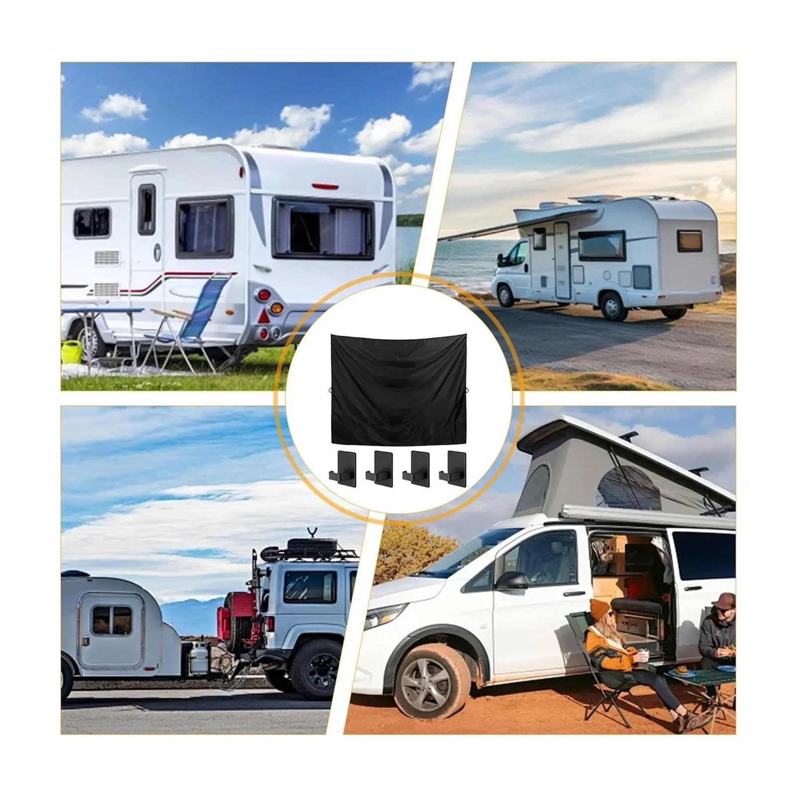 Rideau Arrière Fourgon Occultant Rideau de Douche Camping