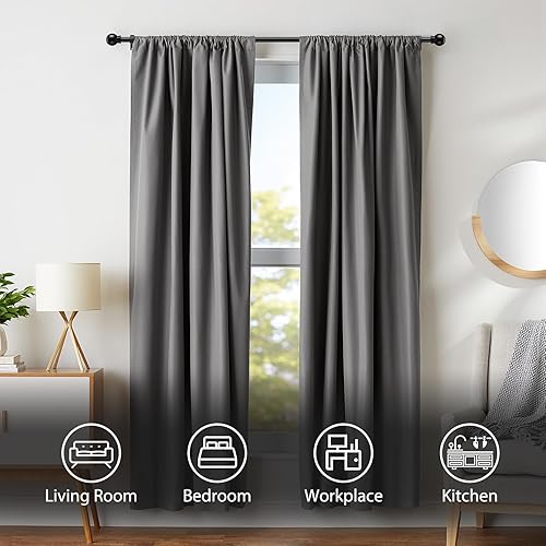 Miniatura 7 de BsBsBest Barras de cortina pequeñas para ventanas de 28 a 50 pulgadas, 5/8 pulgadas, barras de cortina pequeñas ajustables para inquilinos