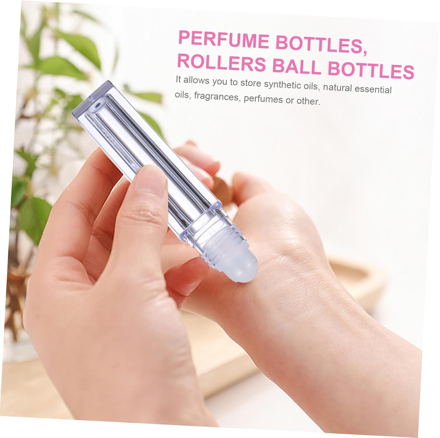 Square Plastic Roller Ball Bottles 10-Pack 6.5ML Refillable Containers for Lip Gloss and Essential Oils Travel-Friendly Roll-on Bottles