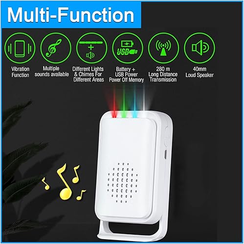 Miniatura 3 de Timbre de puerta con sensor de movimiento inalámbrico timbre de entrada de negocios, detector de movimiento interior, monitor de zumbador para