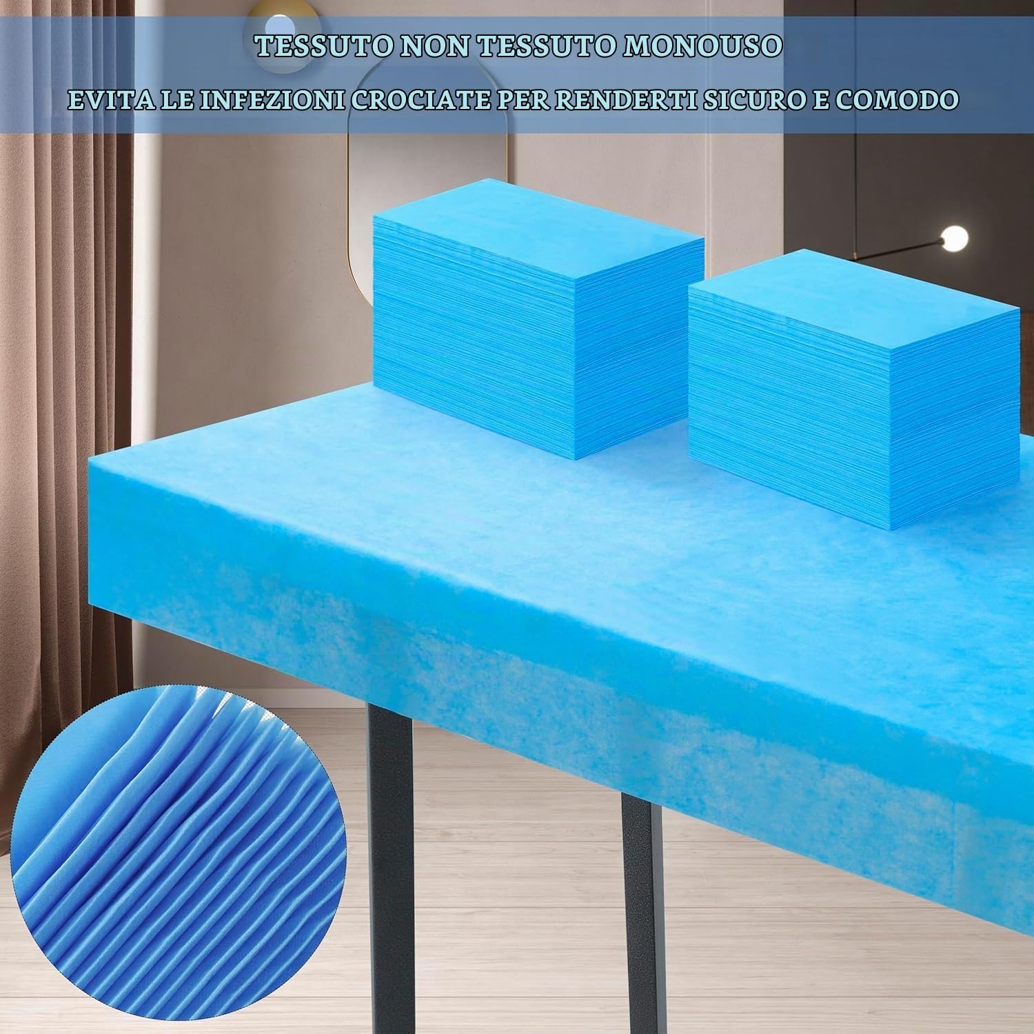 NEWFUN Lenzuolo monouso, 100 pezzi lenzuolo da massaggio monouso, Foglio da Massaggio in Tessuto Non Tessuto，80 x 180cm，Adatto per Saloni di Bellezza，Spa，Massaggi，Hotel，Estetisti