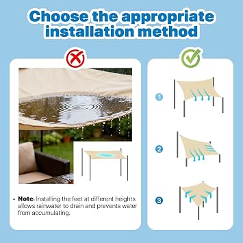 Royal Shade 14' x 14' Beige Square Waterproof Sun Shade Sail Canopy Awning, UPF50+ 95% UV Blockage & Water Resistant rsTADS14, Outdoor Backyard Patio Garden Carport (We Make Custom Size)