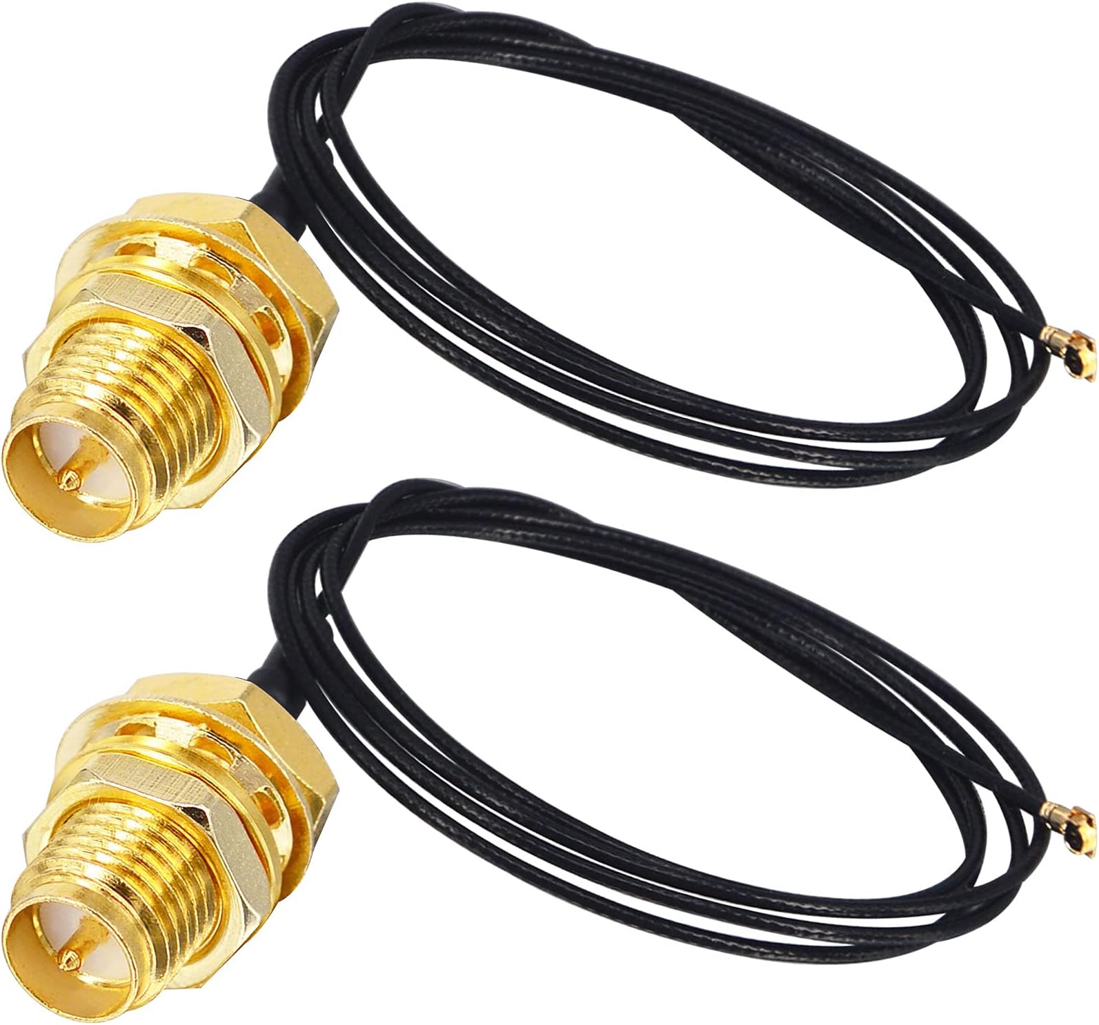 onelinkmore UFL to SMA MHF4 to RP SMA Female (Male pin) RF Pigtail WiFi Antenna Extension Cable 0.81mm for PCI WiFi Card Wireless Router M.2 Cards Pack of 2 (19.6 inch (50 cm))
