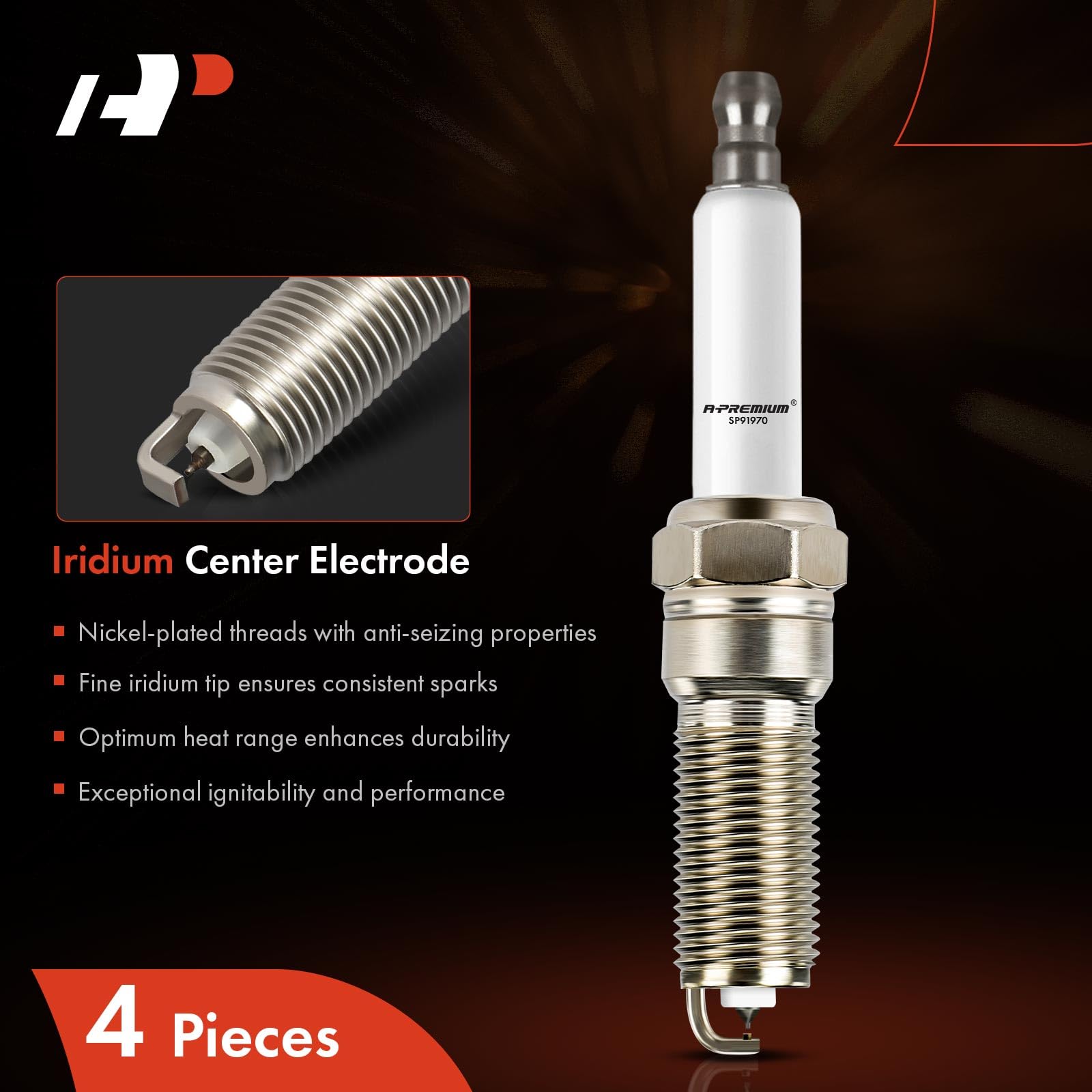 Amazon.com: A-Premium Double Iridium Spark Plugs Pack of 4, Fine