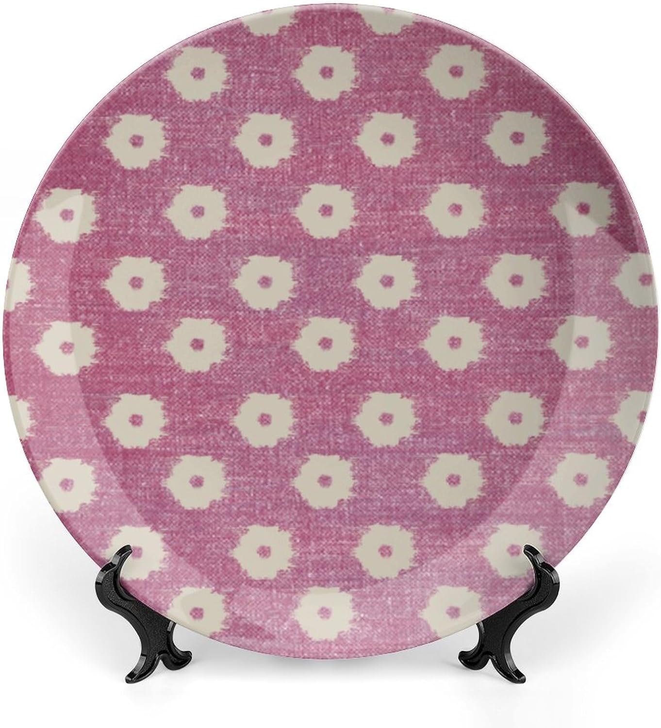 Timur Weave in Pink Vintage Plates for Display Pink Polka Dot Wall Wedding Supplies Club Housewarming Gifts Holiday Party Decorations Personalized Gifts for Men Women Holiday, 6", 7", 9", 10"