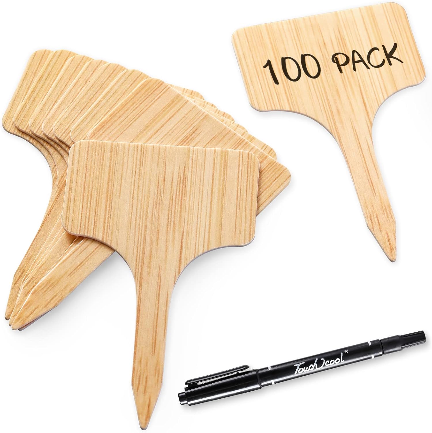 100pcs Plant Labels, Garden Plant Markers, Plastic T-Type Plant Tags with Marker Pen, Waterproof Garden Signs for Outdoor Garden Plants Garden Potted Plants (3.9” x 2.4” ) : Patio, Lawn & Garden