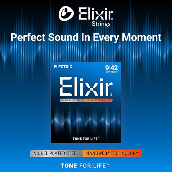 Amazon.co.jp_ Elixir エリクサー エレキギター弦 NANOWEB Super Light .009-.042 #12002 【国内正規品】 _ 楽器・音響機器