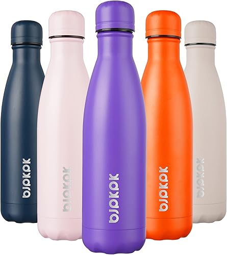Miniatura 109 de BJPKPK Botellas de agua aisladas de 17 onzas, botellas de agua deportivas de acero inoxidable que mantienen el frío y el calor para viajes, aptas
