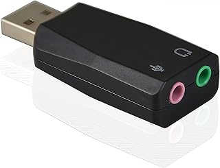Adaptador de Audio estéreo 3D USB Externo con Altavoz de 3,5 mm, Auriculares, micrófono, Tarjeta de Sonido USB, instalación sin Controlador para Win Mac OS Linux PS4
