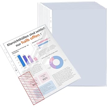 Transparent Wallets A4 Crystal Clear Side Half Open & Top 160  Document