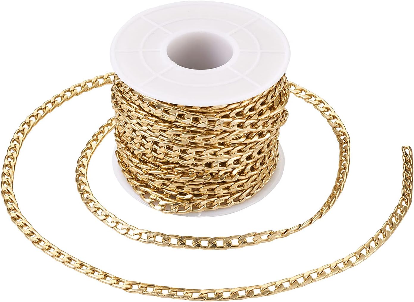 PandaHall Curb Chains Round Curb Cuban Chain Necklace