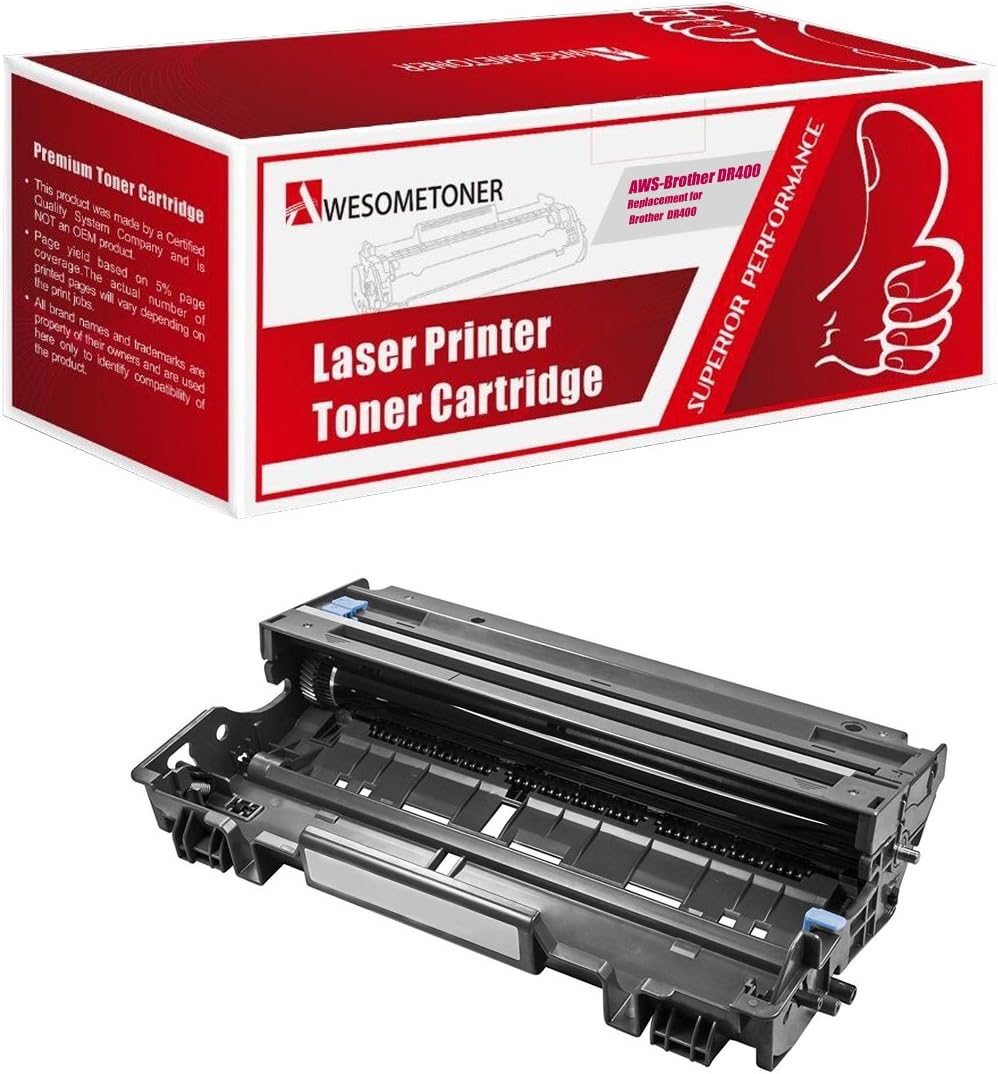 Awesometoner Compatible Drum Cartridge Replacement for Brother DR400 use with HL-1230, HL-1240, HL-1250, HL-1270, HL-1435, HL-1440, HL-1450, HL-1470 (Black, 1-Pack)