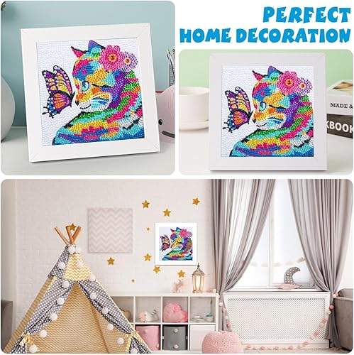 Miniatura 4 de QEUOYSS Kit de pintura de diamantes para niños con marco de madera, arte y manualidades para niños de 6 a 8 a 10 a 12 años, arte de diamantes fácil