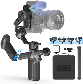 FeiyuTech SCORP Mini 3 Pro Gimbal Kit: AI Tracking 4.0, 4.4lb Payload, Detachable OLED Handle for Mirrorless Cameras, Phones, Action Cams - Includes Bag, Light, Pole