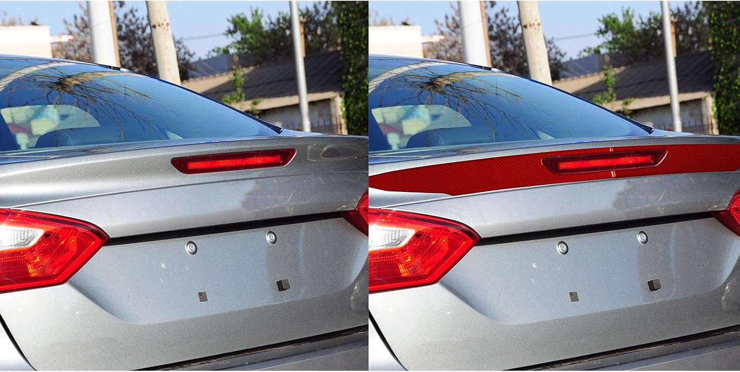 Carbon Fiber Car Rear Row Tail Indicator Light Red Cover Exterior Trim Sticker Decal Accessories 2PCs Compatible with Ford Focus C346 ST/RS/S/SE/SEL/Titanium 2012 2013 2014 2015 2016 2017 2018