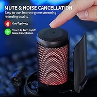 Vista 2 de FEELWORLD VM1 Micrófono USB para PC de juegos Micrófono condensador con cancelación de ruido, luz RGB silenciosa, accesorios para computadora