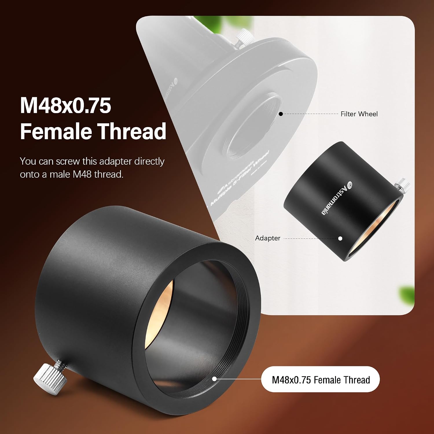 Astromania M48x0.75 Female Thread to 2 Inch Telescope Adapter