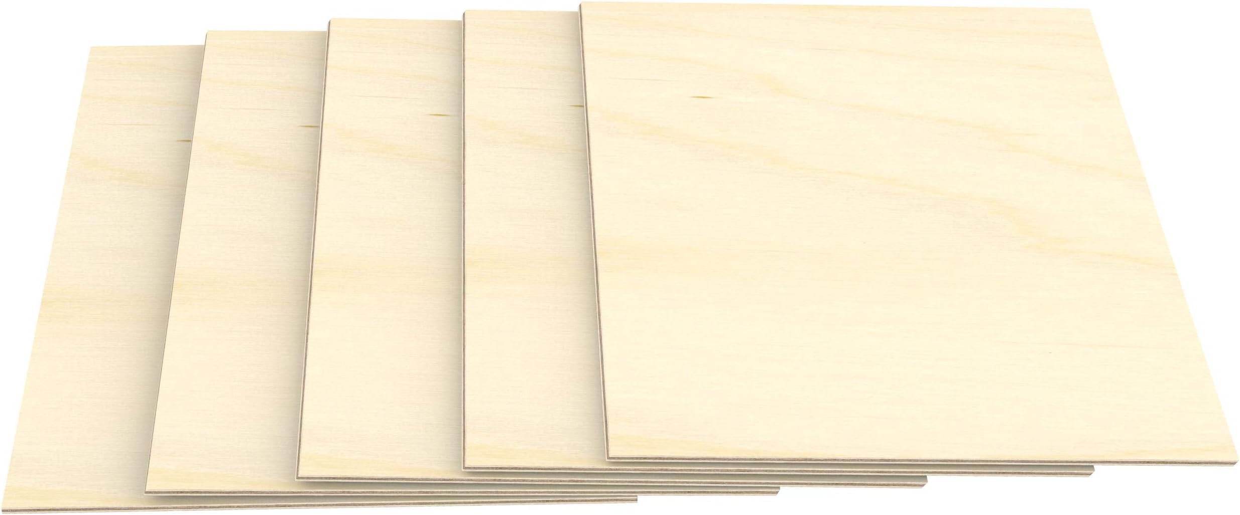 AUPROTEC 5X A3 Plywood Sheets 8mm Birch (297 mm x 420 mm) First Class Birchwood Solid ply Wood Hardwood Panels for Arts and Crafts fretsaw Woodworking jigs Painting Drawing Board