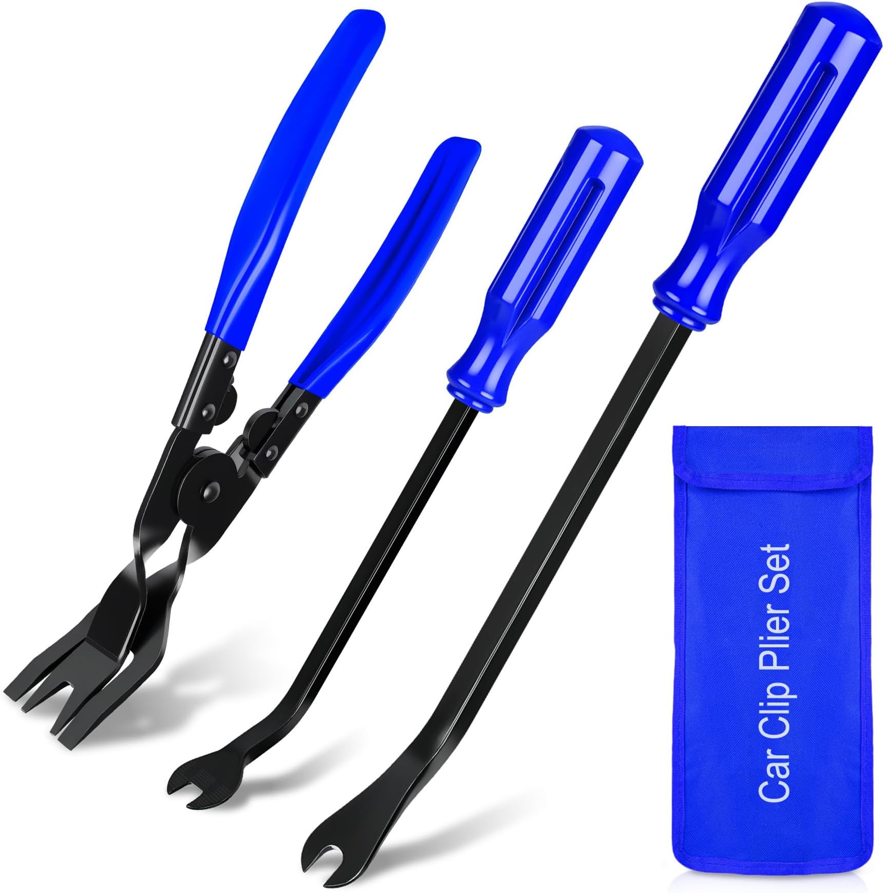 Clip Pliers Trim Upholstery Tools - 3 Pack Car Removal Tool Set to Remove Rivets Fasteners Push Pins, Clips Puller Kit for Door Dash Dashboard Panel Body Repair Tools