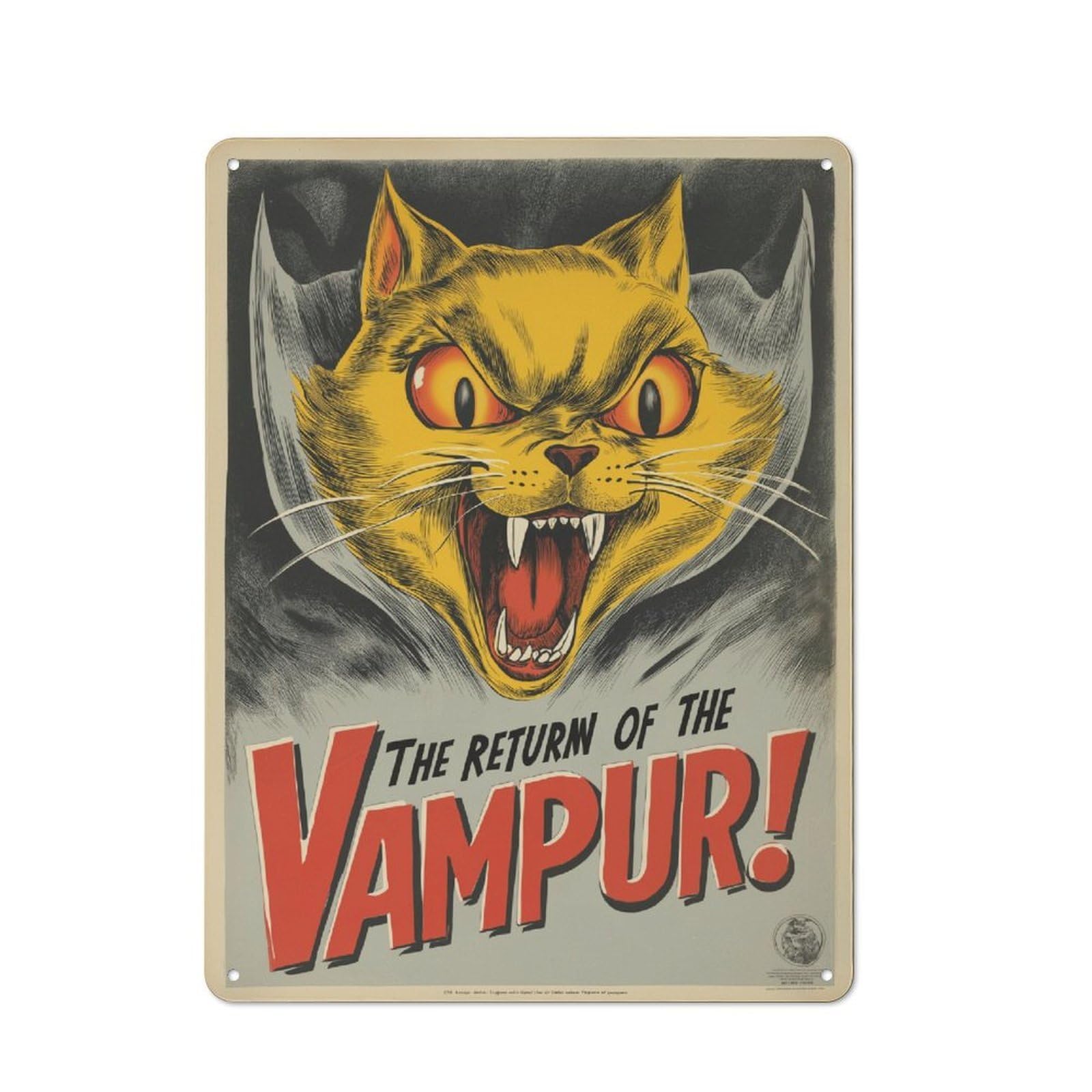 Junmoney Vampur Returns! Rustic Tin Wall Plaque 40X30cm For Guest Room Or Hallway, For Garage, Workshop And Man Cave Decoration