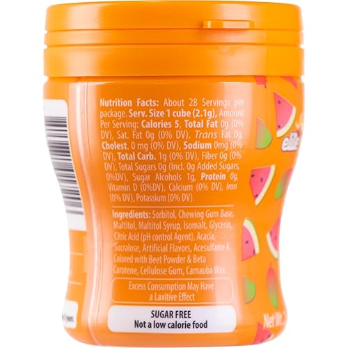 Miniatura 3 de Elite Must Watermelon Mango - Goma de mascar sin azúcar, 2 onzas (paquete de 6)  Cubos de goma de mascar con centro relleno de líquido