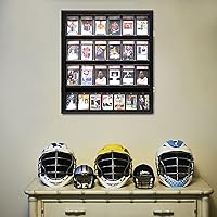 Vista 6 de 24 Vitrina para tarjetas de béisbol - Vitrina con cerradura para tarjetas de deportes con clasificación, montaje en pared con protección UV, puerta