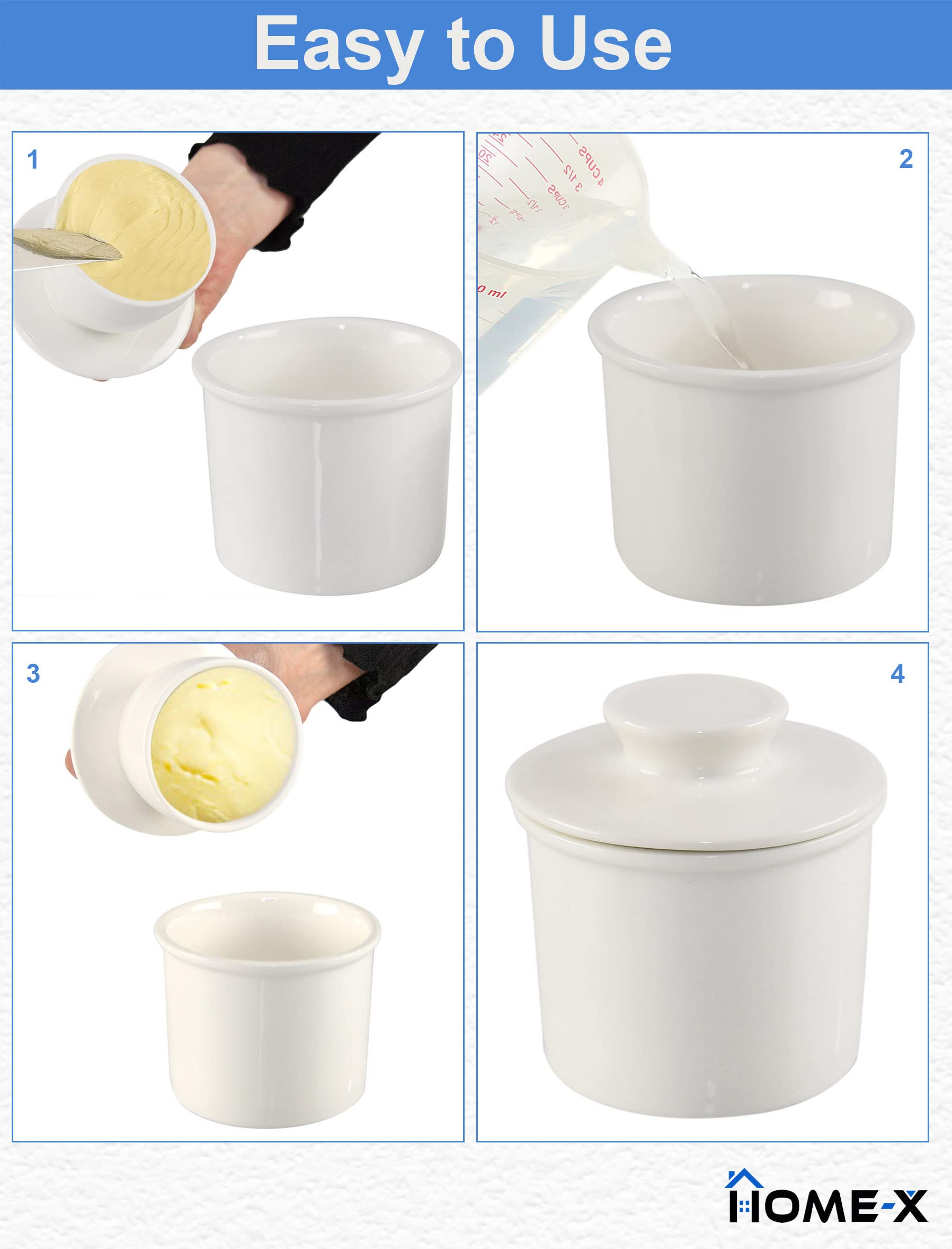 Keramik Buttertopf Mit Wassersystem – French Butter Dish Für Weiche Butter, Bauernhaus Design