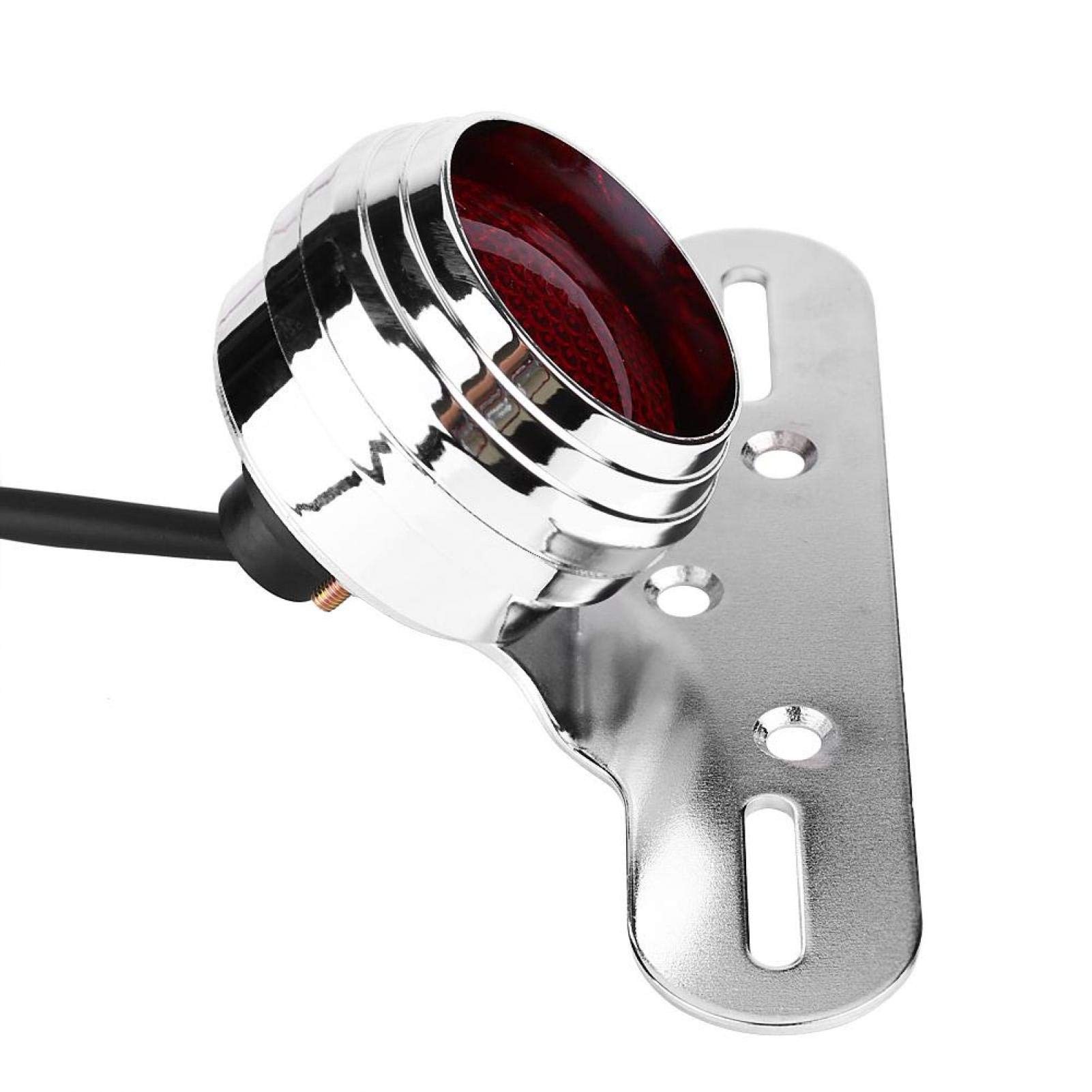 Kuuleyn Feu Arrière De Frein Rond Noir Pour Moto Scooter Bobber Chopper ATV - Feux Stop & Plaque