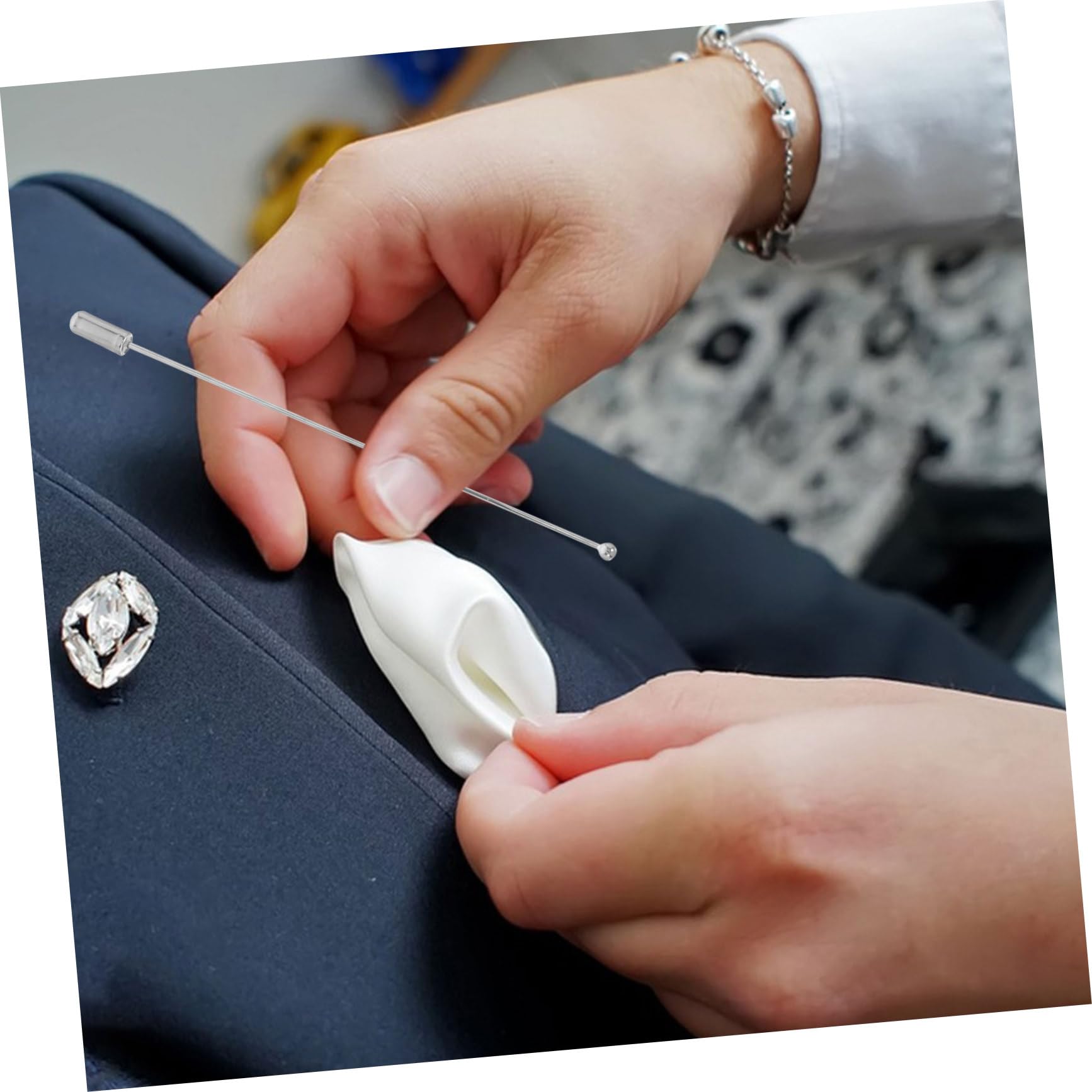 40 Pezzi Spille Aghi Bastoncino 90 Mm in Acciaio Inox Argento per Creatività Fai da Te Decorazioni Boutonniere e Accessori Moda Abbigliamento Tessuti Vari