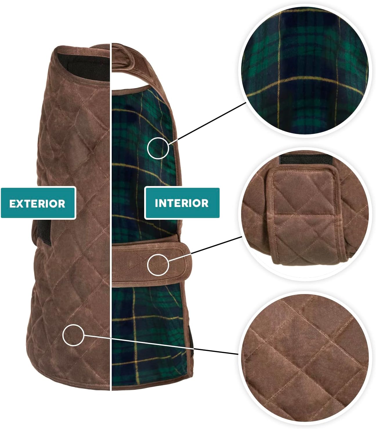 Embark Pets Wax Dog Jacket - Dog Coat to Keep Cozy on Cold Winter Days, Made from Cotton & Polyester, Water Resistant Dog Jackets for Large Dogs, Our Dog Winter Coat Comes in 4 Sizes (Small, Brown)