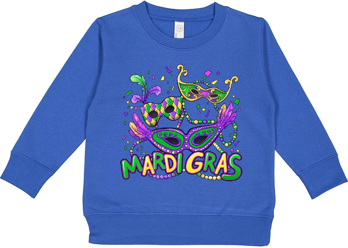 inktastic Mardi Gras Masks and Beads Toddler Sweatshirt