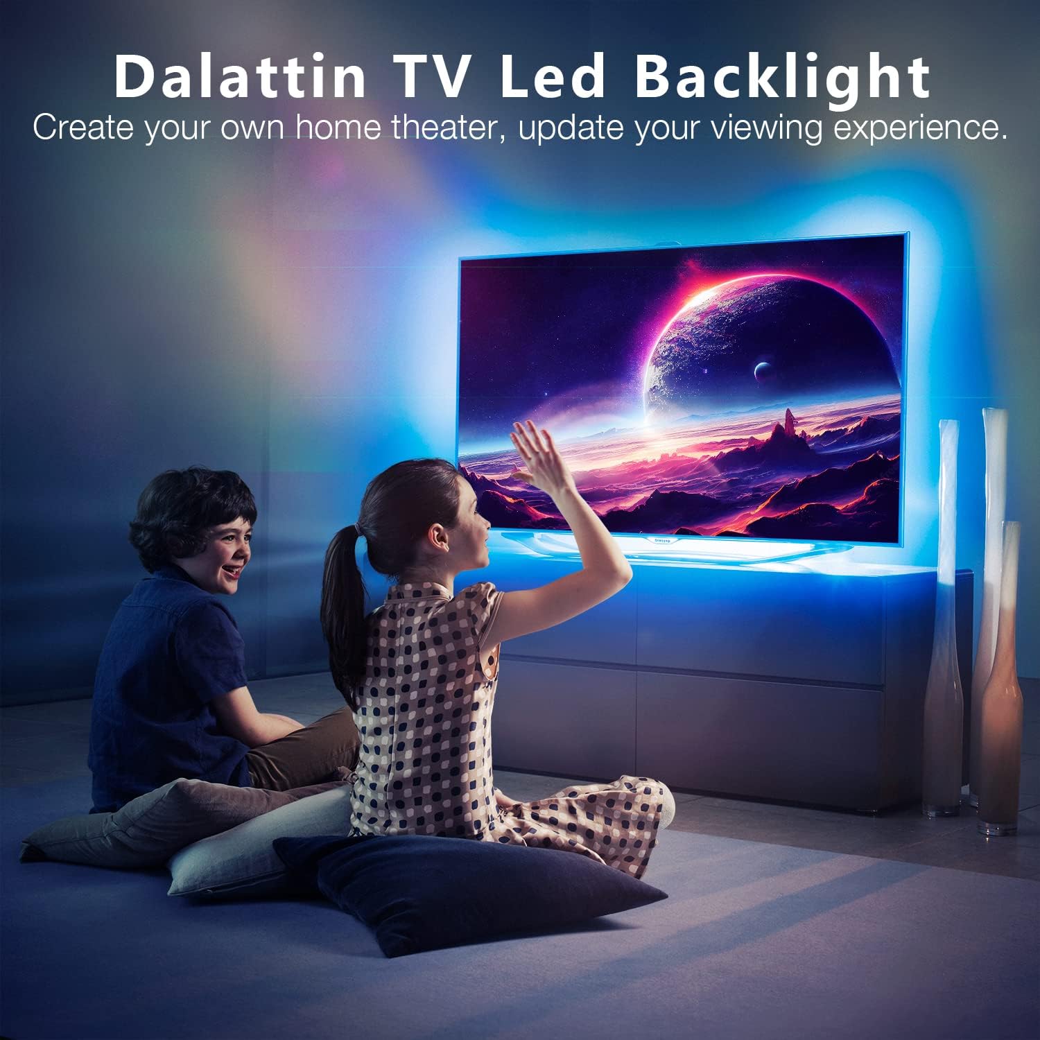 dalattin Led Lights for TV, 8.2ft TV Lights Behind USB Led Strip Lights for 32-58inch TV, RGB TV Backlight Music Sync with Remote, Ambient Lighting for Gaming Bedroom Room HDTV Mood Lighting