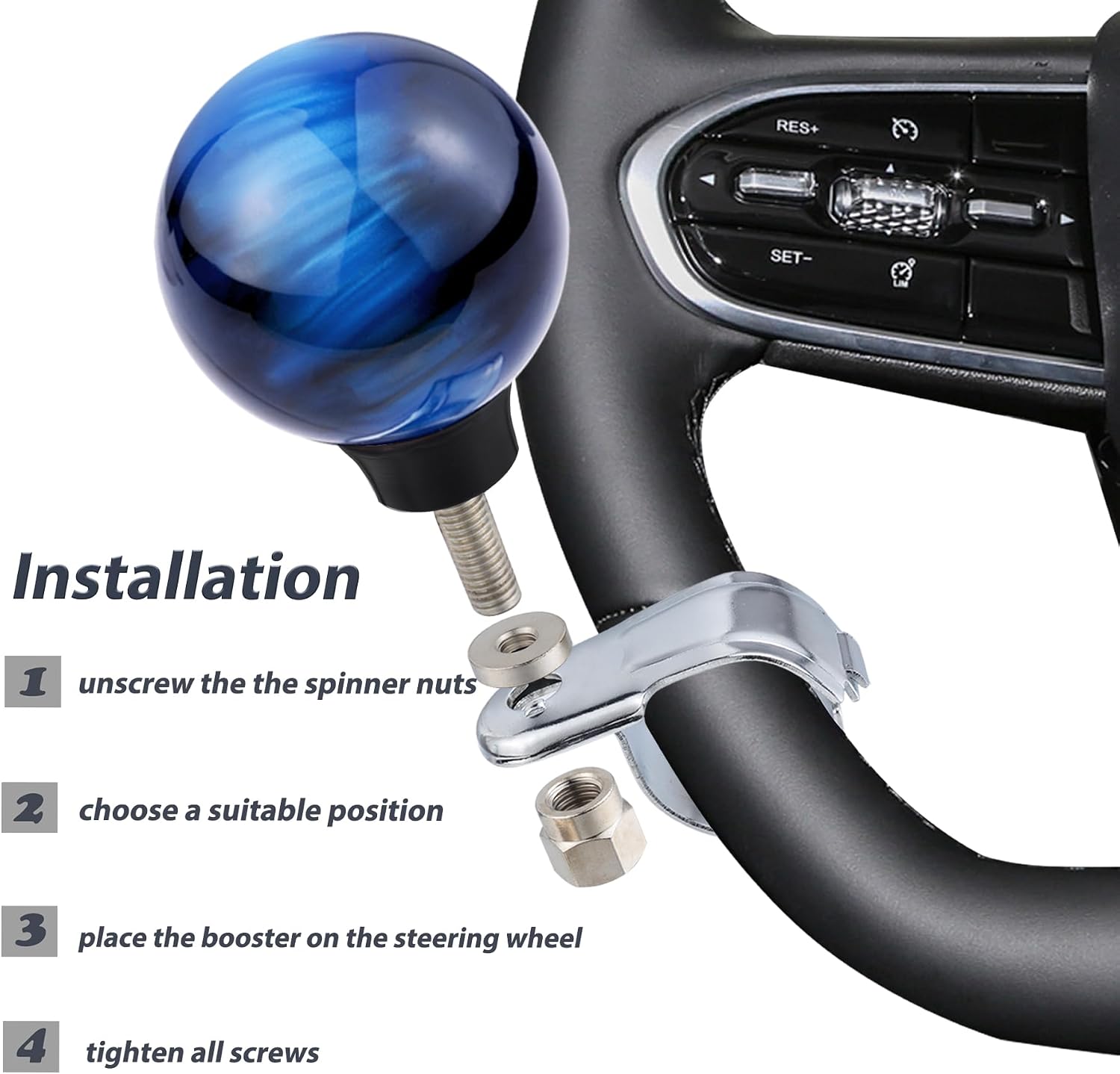 Turning Spinners, Steering Wheel Booster Driving Suicide Knob Fit for Most Agricultural Tractors, Forklifts, Lawn Mowers