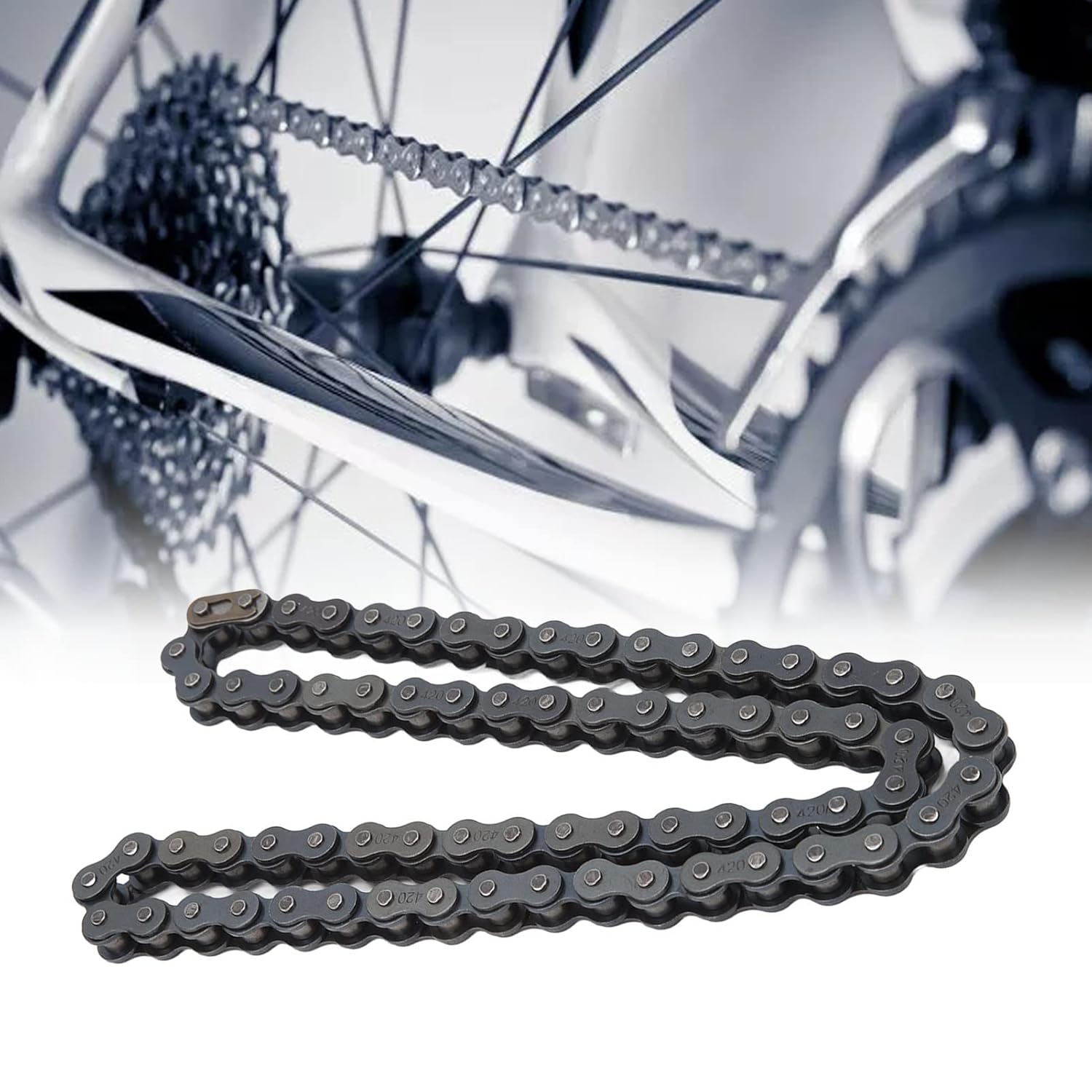 106 Links Chain,Steel Chains Electric Chain Steel for Road Mountain Replacement