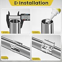 Vista 5 de 1 Pieza Abrazadera de Escape de 2.0 pulgadas Junta a Tope Banda de Acero Inoxidable 304 Abrazadera de Banda de Junta Traslapada de Acero Inoxidable