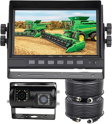 AHD 1080P Sistema de cámara de doble lente de respaldo de visión trasera inversa de 7 pulgadas, apunta cada lente en una dirección diferente, IR,