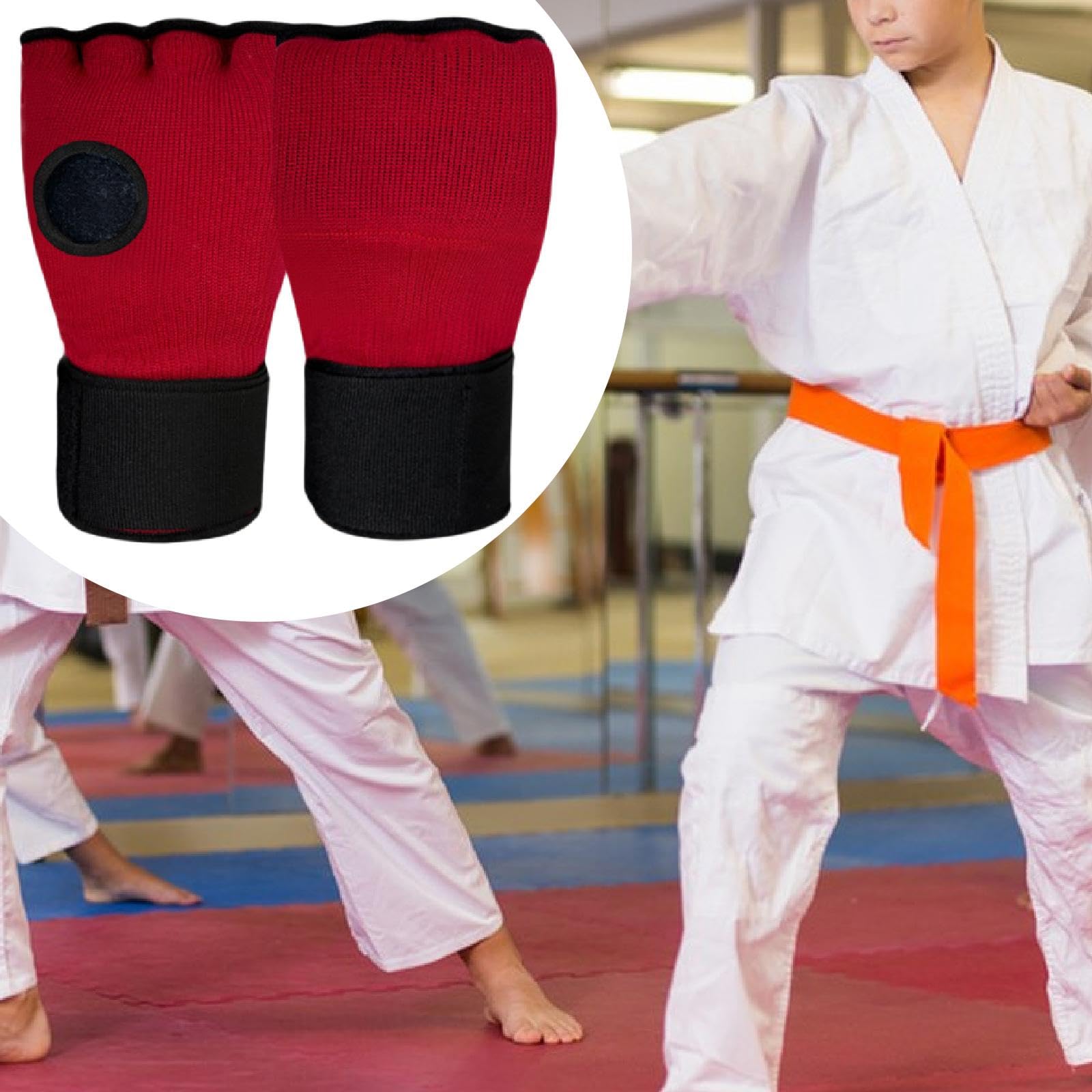 Amagogo Gants intérieurs de Boxe pour Enfants, Mitaines de Kickboxing, équipement élastique sous Les Mitaines, Protection des Mains, Gants Demi-Doigts pour