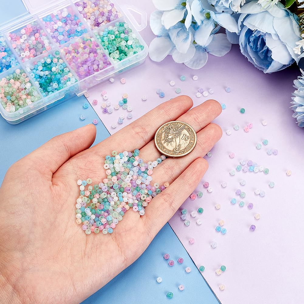 2104 Perline Di Vetro Smerigliato 3mm - 8 Colori Per Gioielli Fai Da Te - Foto 10